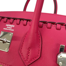 Load image into Gallery viewer, HERMES Birkin Picnic Framboise Swift Leather Rattan Size 25