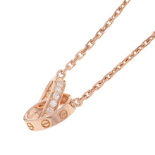 Load image into Gallery viewer, CARTIER Baby Love Semi-Pave NecklaceB7013900 18K Pink Gold