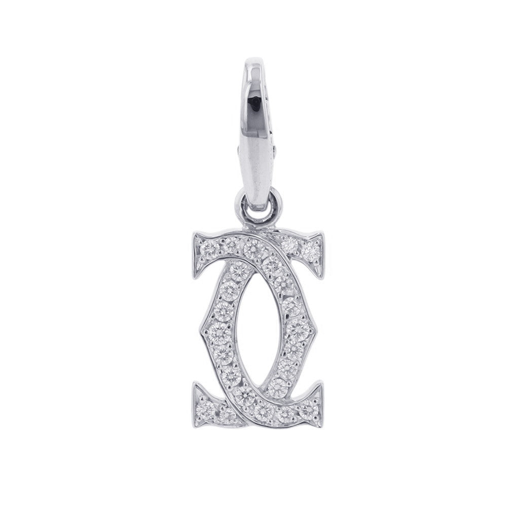 CARTIER 2C Diamond Bag Charm 18K White Gold– GALLERY RARE Global