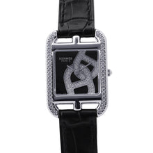将图像加载到图库查看器中,HERMES Cape Cod Double Tour Chaine d'Ancre Diamond Bezel H33mm×W23mm Stainless Steel Leather Black DialCC1.330