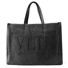 Load image into Gallery viewer, Valentino Garavani VLTN Tote Bag Gray/Black1Y2B0A35BZN Felt Leather Size Medium