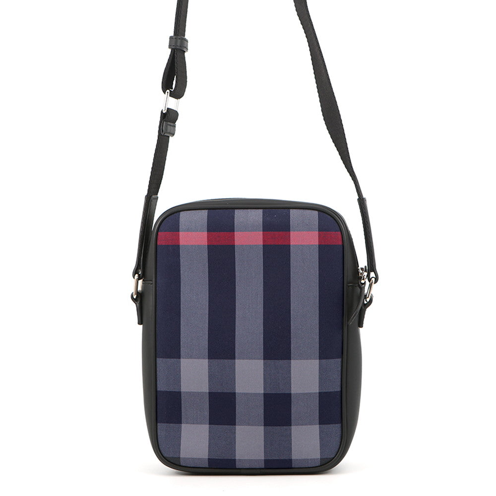 BURBERRY Super Explode Check Vertical Camera Bag Navy/Gray8084062