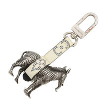 Load image into Gallery viewer, LOUIS VUITTON Chapman Zebra Bag Charm Silver/White PVC