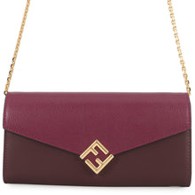 将图像加载到图库查看器中,FENDI FFDiamond Chain Wallet Bordeaux/Purple8M0365 ALV4 Leather