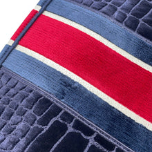 Load image into Gallery viewer, Dior Book Tote Bag (Fake Crocodile) Navy/Red/White suede Size Large