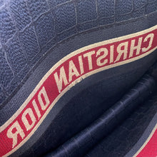 Load image into Gallery viewer, Dior Book Tote Bag (Fake Crocodile) Navy/Red/White suede Size Large
