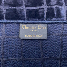 Load image into Gallery viewer, Dior Book Tote Bag (Fake Crocodile) Navy/Red/White suede Size Large