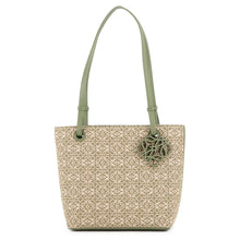 Load image into Gallery viewer, LOEWE Anagram Square Tote Green/WhiteA933C05X01 Canvas Leather