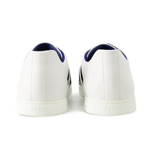 将图像加载到图库查看器中,FENDI FF logo sneakers with white cross band White/Black7E1198 Leather Size 10