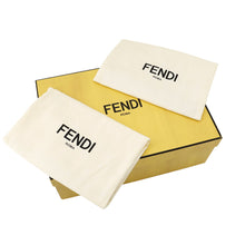 将图像加载到图库查看器中,FENDI FF logo sneakers with white cross band White/Black7E1198 Leather Size 10
