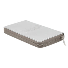 将图像加载到图库查看器中,SAINT LAURENT PARIS Logo Zip Around Long Wallet Cloth Silver352904 Leather