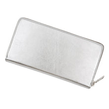 将图像加载到图库查看器中,SAINT LAURENT PARIS Logo Zip Around Long Wallet Cloth Silver352904 Leather