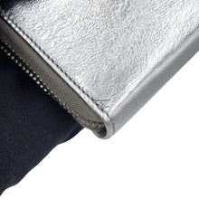 将图像加载到图库查看器中,SAINT LAURENT PARIS Logo Zip Around Long Wallet Cloth Silver352904 Leather