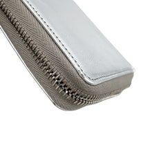 将图像加载到图库查看器中,SAINT LAURENT PARIS Logo Zip Around Long Wallet Cloth Silver352904 Leather