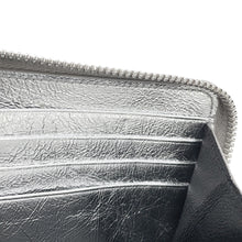 将图像加载到图库查看器中,SAINT LAURENT PARIS Logo Zip Around Long Wallet Cloth Silver352904 Leather