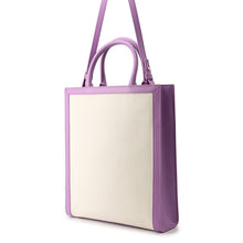 Load image into Gallery viewer, CELINE Vertical Cabas Natural/Purple192082 Canvas Leather Size Small