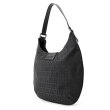 Load image into Gallery viewer, FENDI Zucchino One Shoulder Bag Black Canvas Leather