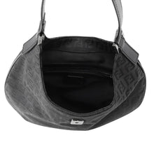Load image into Gallery viewer, FENDI Zucchino One Shoulder Bag Black Canvas Leather