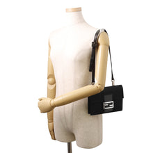 Load image into Gallery viewer, FENDI Shoulder Bag Black Cotton Leather