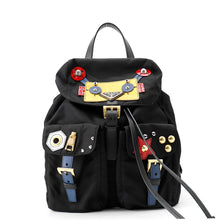 将图像加载到图库查看器中,PRADA Robot Backpack Black/Multicolor1BZ677 Nylon Saffiano Leather Size Small