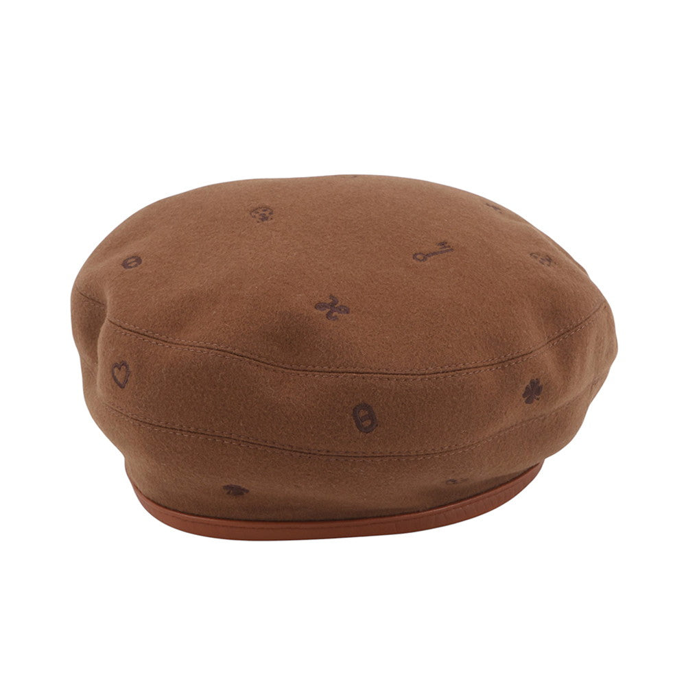HERMES Saint-Honore beret Size 58 Brown Cashmere100  display picture 1