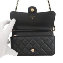 Load image into Gallery viewer, CHANEL Matelasse Chain Phone Case BlackAP3744 Caviar Leather