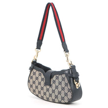 Load image into Gallery viewer, GUCCI GG Canvas Moonside Mini Shoulder Bag Navy/Beige786015 GG Canvas Leather Size Mini
