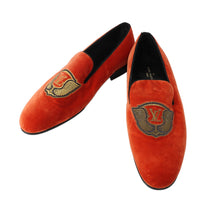 将图像加载到图库查看器中,LOUIS VUITTON Opera shoes Orange Velour Size 7 1/2