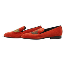 Load image into Gallery viewer, LOUIS VUITTON Opera shoes Orange Velour Size 7 1/2