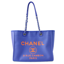 将图像加载到图库查看器中,CHANEL Deauville Tote Bag Purple/OrangeA67001 Canvas Leather Size Medium