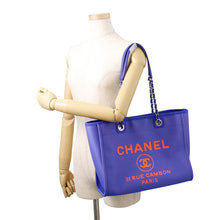 将图像加载到图库查看器中,CHANEL Deauville Tote Bag Purple/OrangeA67001 Canvas Leather Size Medium