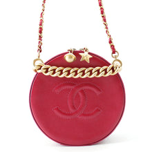 Load image into Gallery viewer, CHANEL Round ChainShoulder Bag PinkPurple Leather