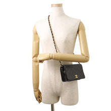 Load image into Gallery viewer, CHANEL Matelasse Push Lock ChainShoulder Bag Black Lambskin