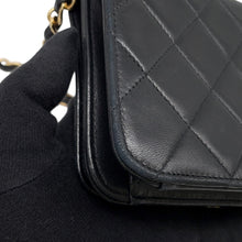 Load image into Gallery viewer, CHANEL Matelasse Push Lock ChainShoulder Bag Black Lambskin
