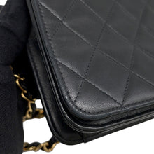 Load image into Gallery viewer, CHANEL Matelasse Push Lock ChainShoulder Bag Black Lambskin