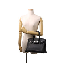 将图像加载到图库查看器中,HERMES Birkin Black Chevre LeatherChevre Coromandel Goatskin Size 30