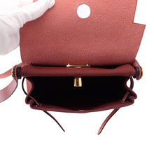 将图像加载到图库查看器中,HERMES Herbag zip Rouge H Toile Military Vache Hunter Leather Size Mini
