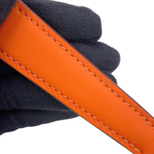 将图像加载到图库查看器中,HERMES Neo Evelyne Jaune d'or/Feu Toile Officier Swift Leather Size TPM