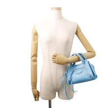 将图像加载到图库查看器中,BALENCIAGA Neo Classic City 2wayBag Light Blue638524 Leather Size Mini