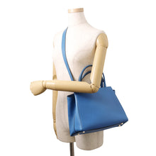 Load image into Gallery viewer, Valextra Valextra Triennale 2-way Bag Blue Leather Size Medium