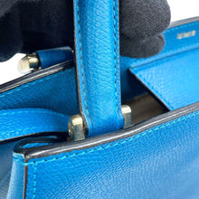 Load image into Gallery viewer, Valextra Valextra Triennale 2-way Bag Blue Leather Size Medium