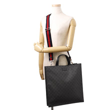 Load image into Gallery viewer, GUCCI GG Supreme 2way Tote Bag Black495559 GG Supreme Leather
