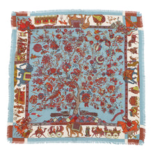 将图像加载到图库查看器中,HERMES Carre Fantaisies Indiennes (Enchanting India) Size 90 Blue/Multicolor Cashmere65% Silk35%