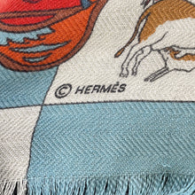 将图像加载到图库查看器中,HERMES Carre Fantaisies Indiennes (Enchanting India) Size 90 Blue/Multicolor Cashmere65% Silk35%