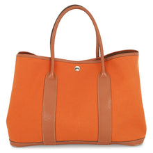 Load image into Gallery viewer, HERMES Garden Party Potiron Orange Toile Officier Negonda Leather Size PM