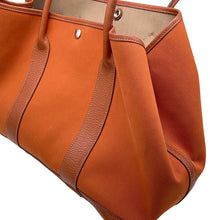 Load image into Gallery viewer, HERMES Garden Party Potiron Orange Toile Officier Negonda Leather Size PM
