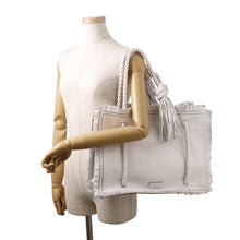 Load image into Gallery viewer, Valentino Garavani Fringe Tote Bag White Leather