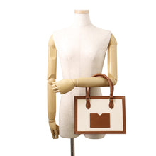 Load image into Gallery viewer, MORABITO Morabito Voyage 2WAY Handbag Ivory/Brown Canvas Leather