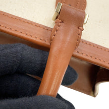 Load image into Gallery viewer, MORABITO Morabito Voyage 2WAY Handbag Ivory/Brown Canvas Leather
