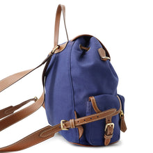 Load image into Gallery viewer, MIUMIU Logo Backpack Blue/Brown5BZ042 Canvas